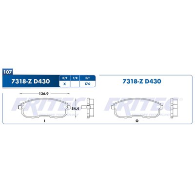 [SPC-7318-Z-D430] BALATA FRENO DE DISCO DELANTERA
